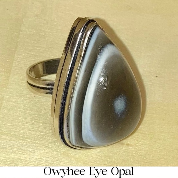 Bullseye Owyhee Opal Gemstone Dainty Handmade Ring - Picture 1 of 5